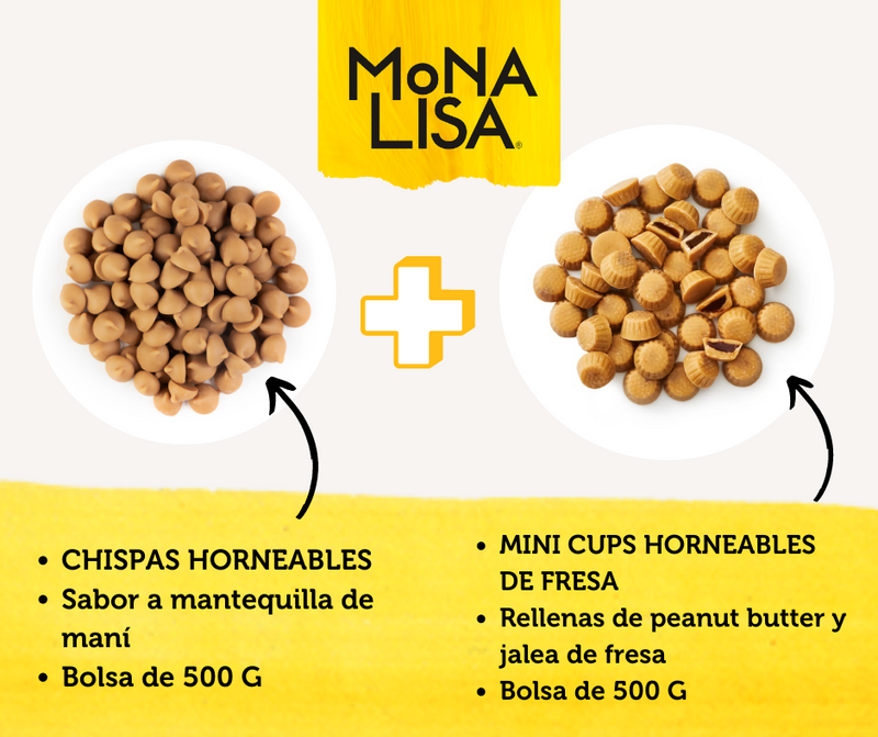 Chispas horneables Mona Lisa sabor a mantequilla de maní (peanut butter) ( Confiteria )