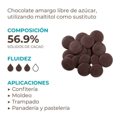chocolate semiamargo sin azucar sicao