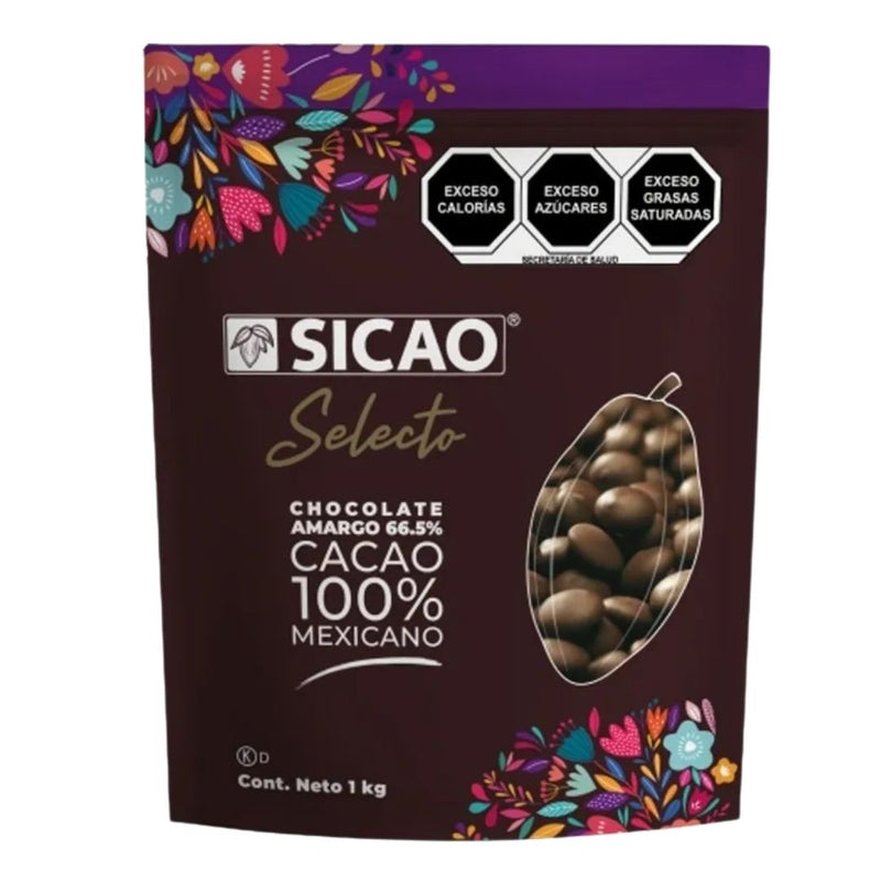 chocolate amargo 66.5% cacao sicao selecto
