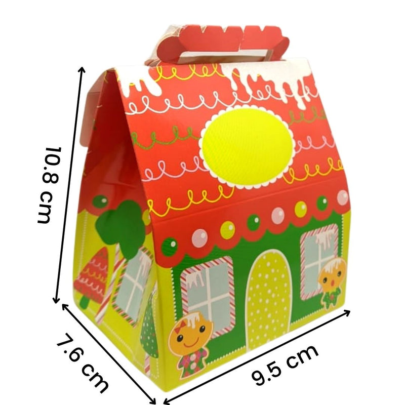 caja para galletas en forma de casa navideña