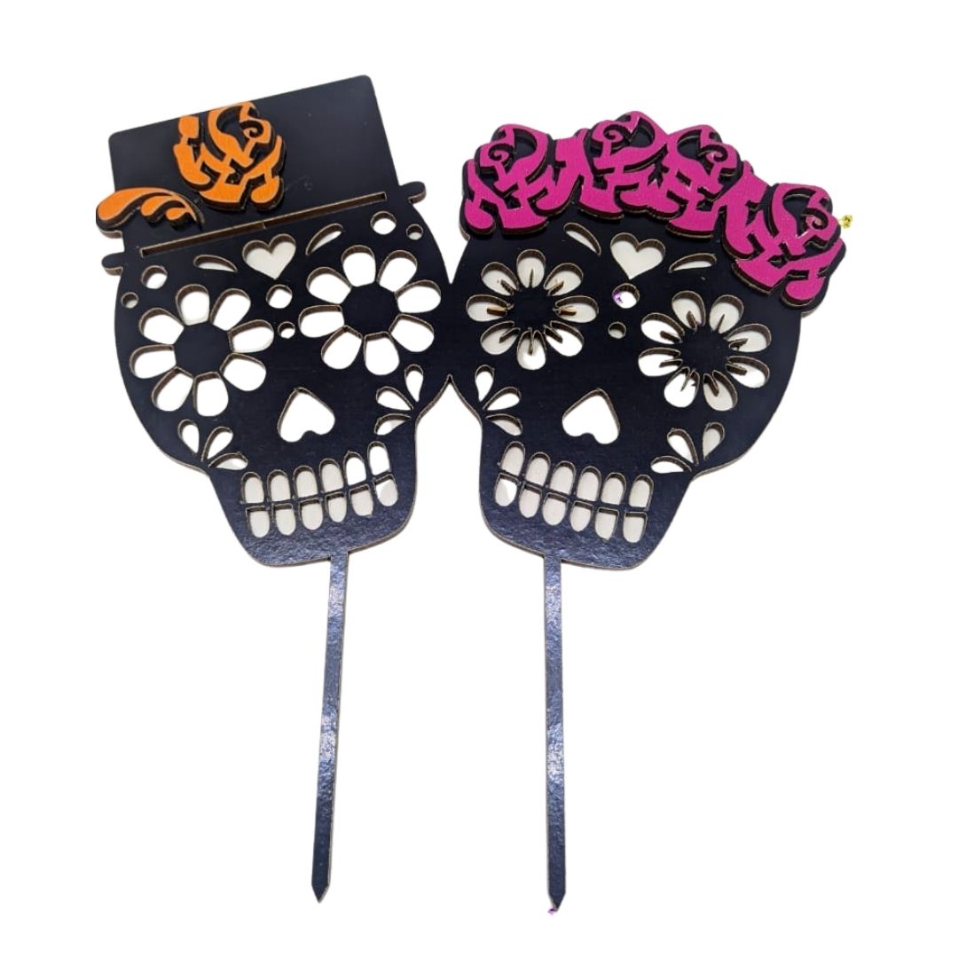 letreros para pasteles en forma de catrines