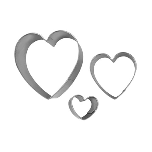Cortadores de galletas en forma de 3 corazones
