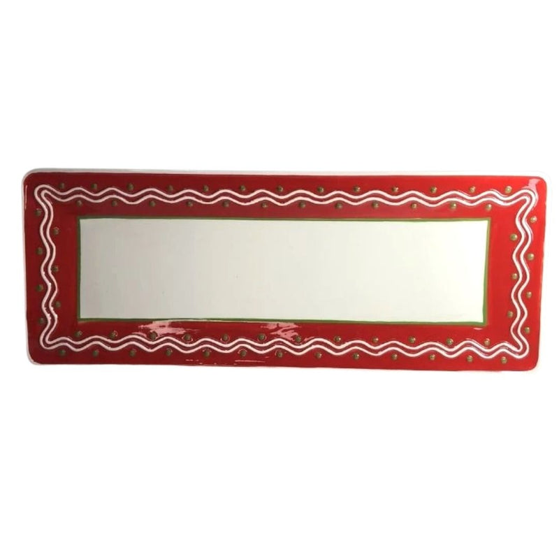 platon rectangular con diseño navideño