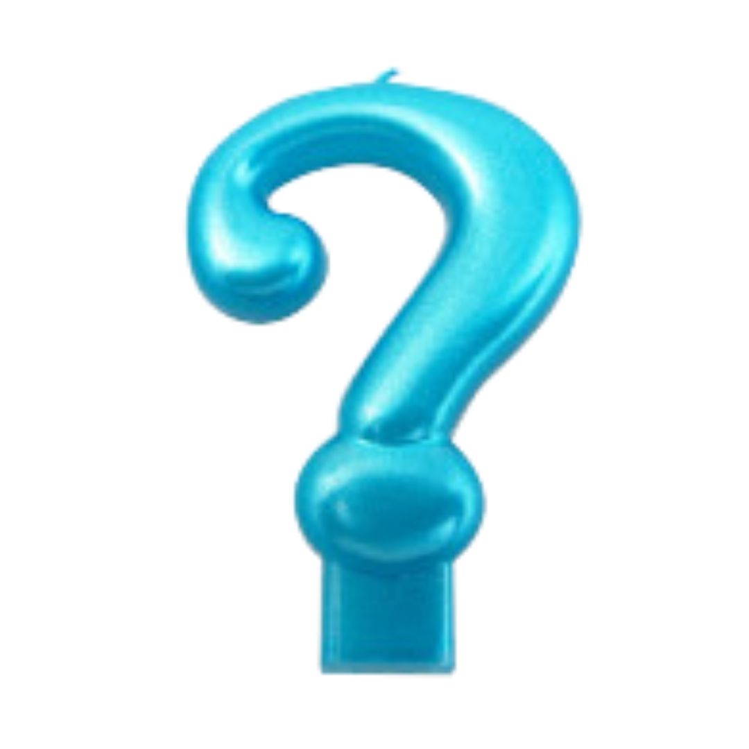 vela para pastel signo de interrogacion