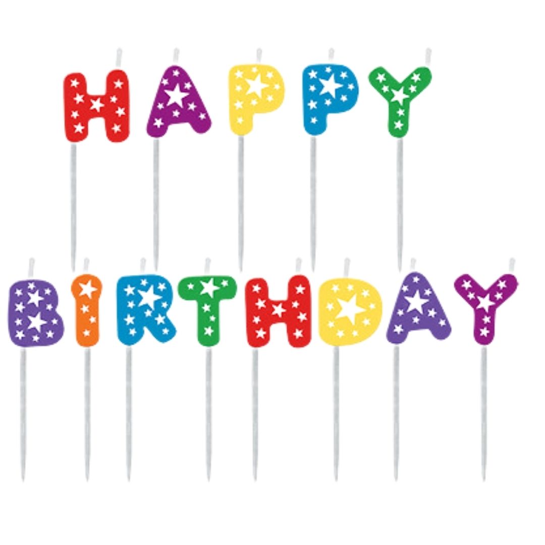 velas de colores happy birthday